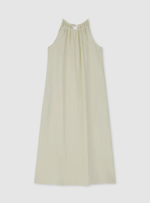 Antibes Halter Dress (Light Beige)