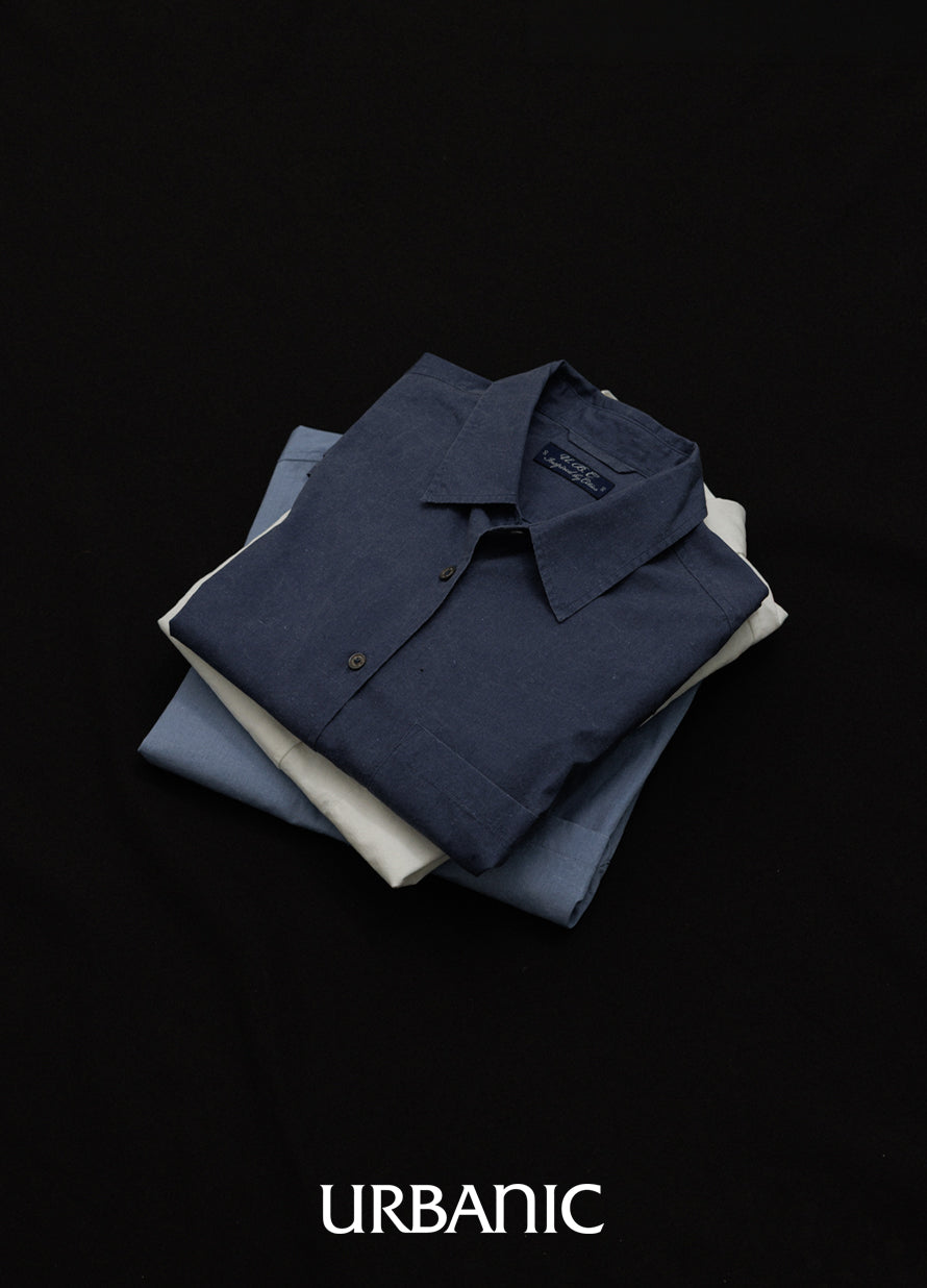 linen shirt with mother-of-pearl buttons