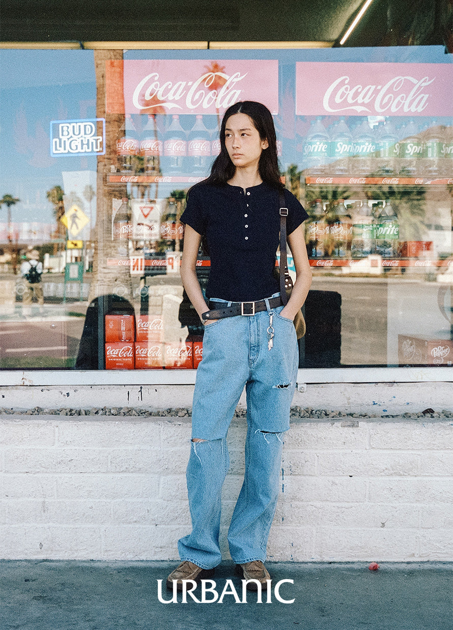 Destroyed Denim Pants (Blue)