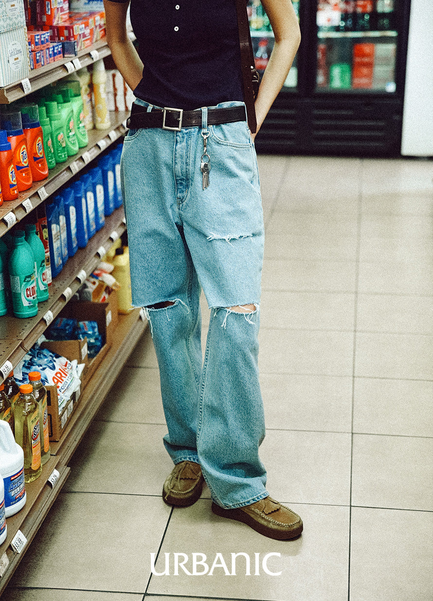 Destroyed Denim Pants (Blue)