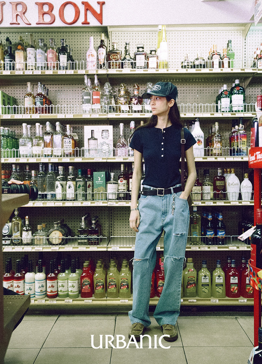 Destroyed Denim Pants (Blue)