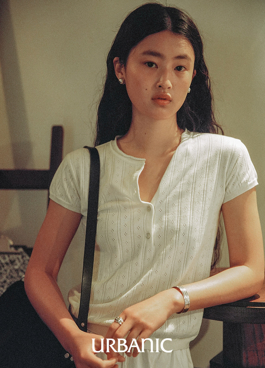 Foret Button Short Sleeve Knit