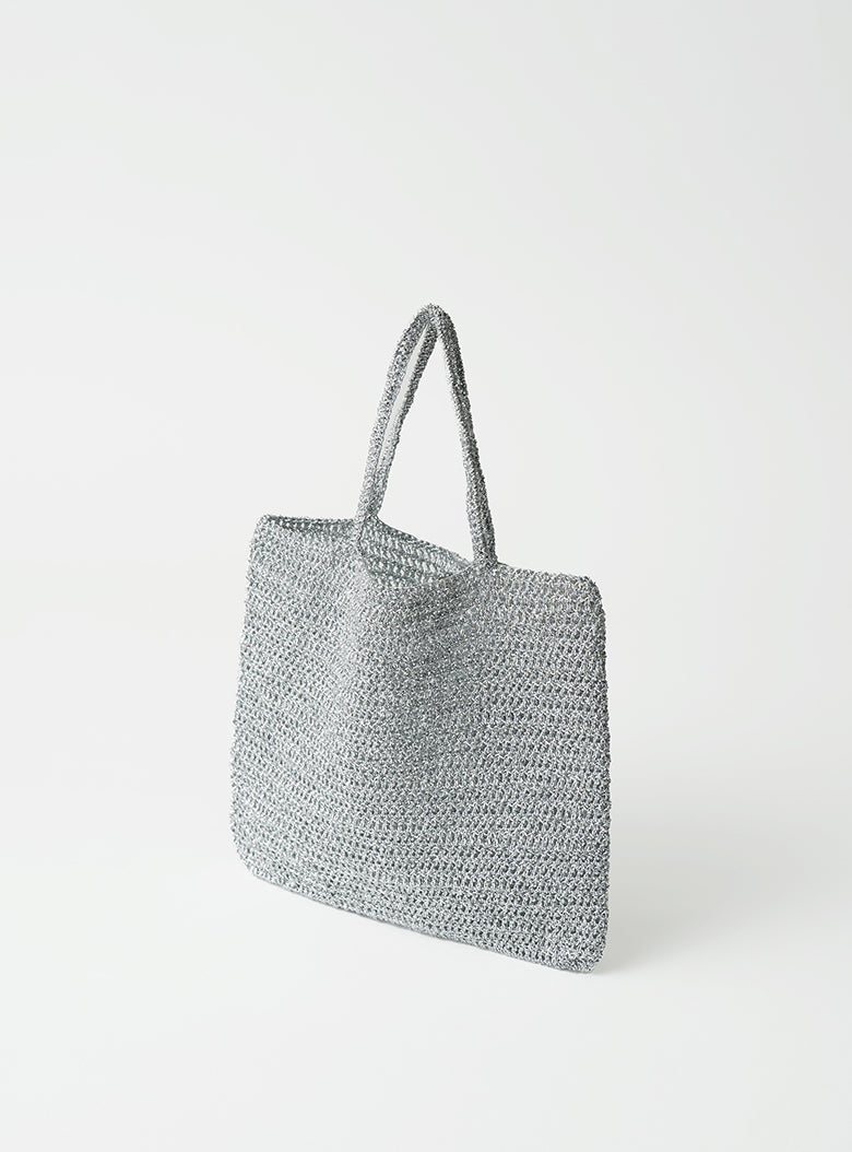 Glitter Hand Knitted Bag (Silver)