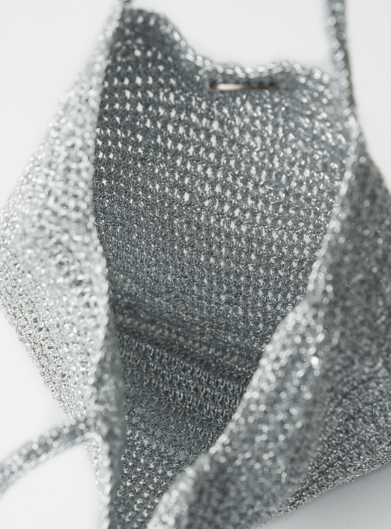 Glitter Hand Knitted Bag (Silver)