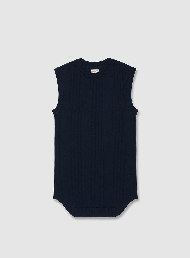 Ribbed Crew-neck Sleeveless