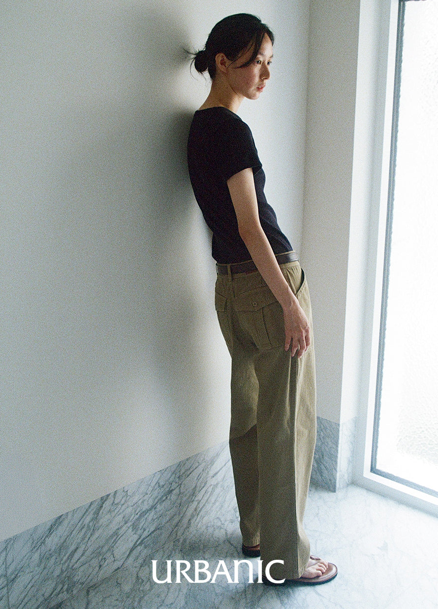 Ribbed Crew-neck Tee