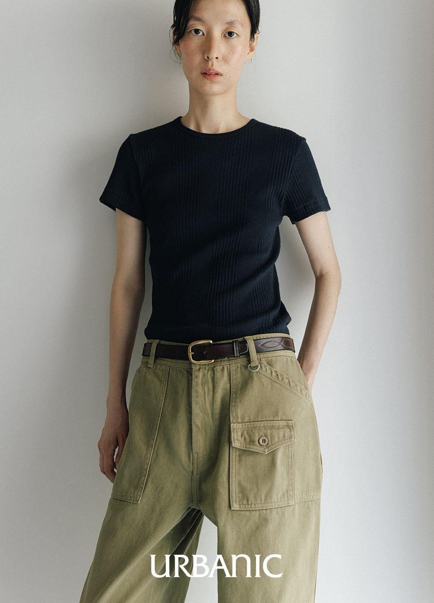 Ribbed Crew-neck Tee