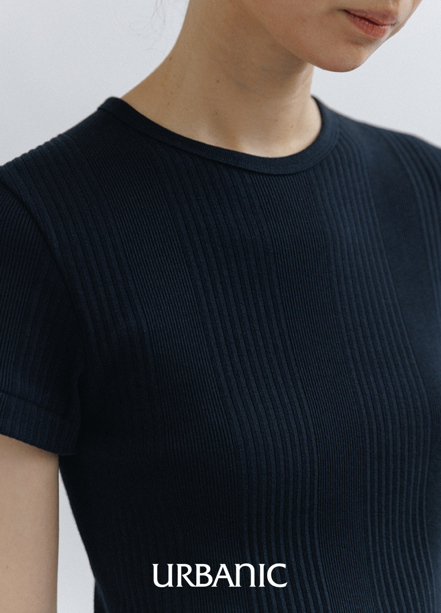 Ribbed Crew-neck Tee