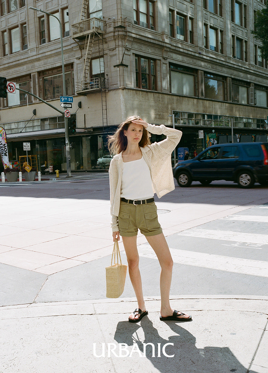 Ribbed Square-neck Sleeveless