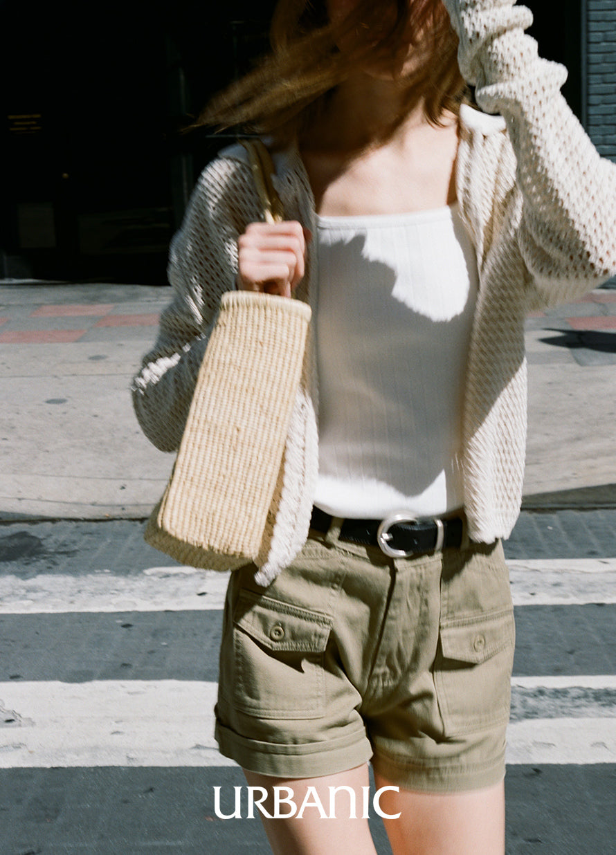 Ribbed Square-neck Sleeveless