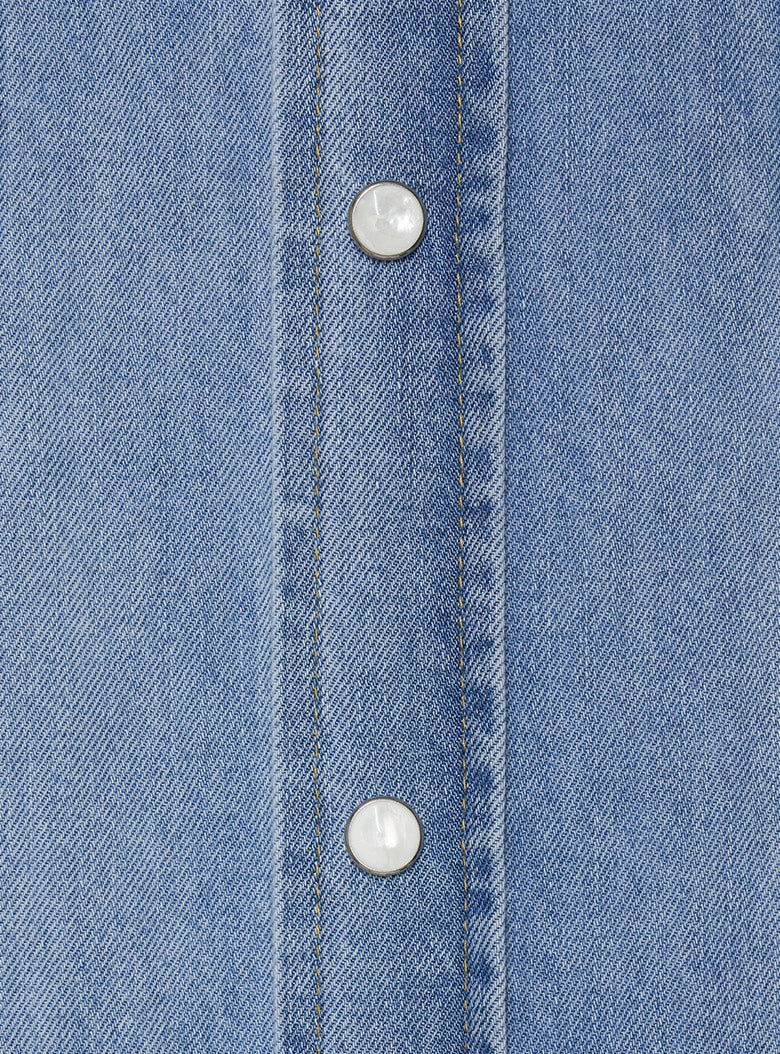 Western Denim Shirt (Light Blue)
