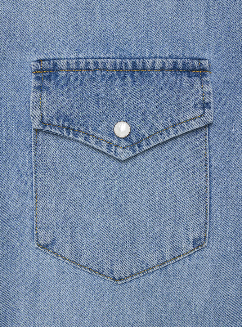 Western Denim Shirt (Light Blue)