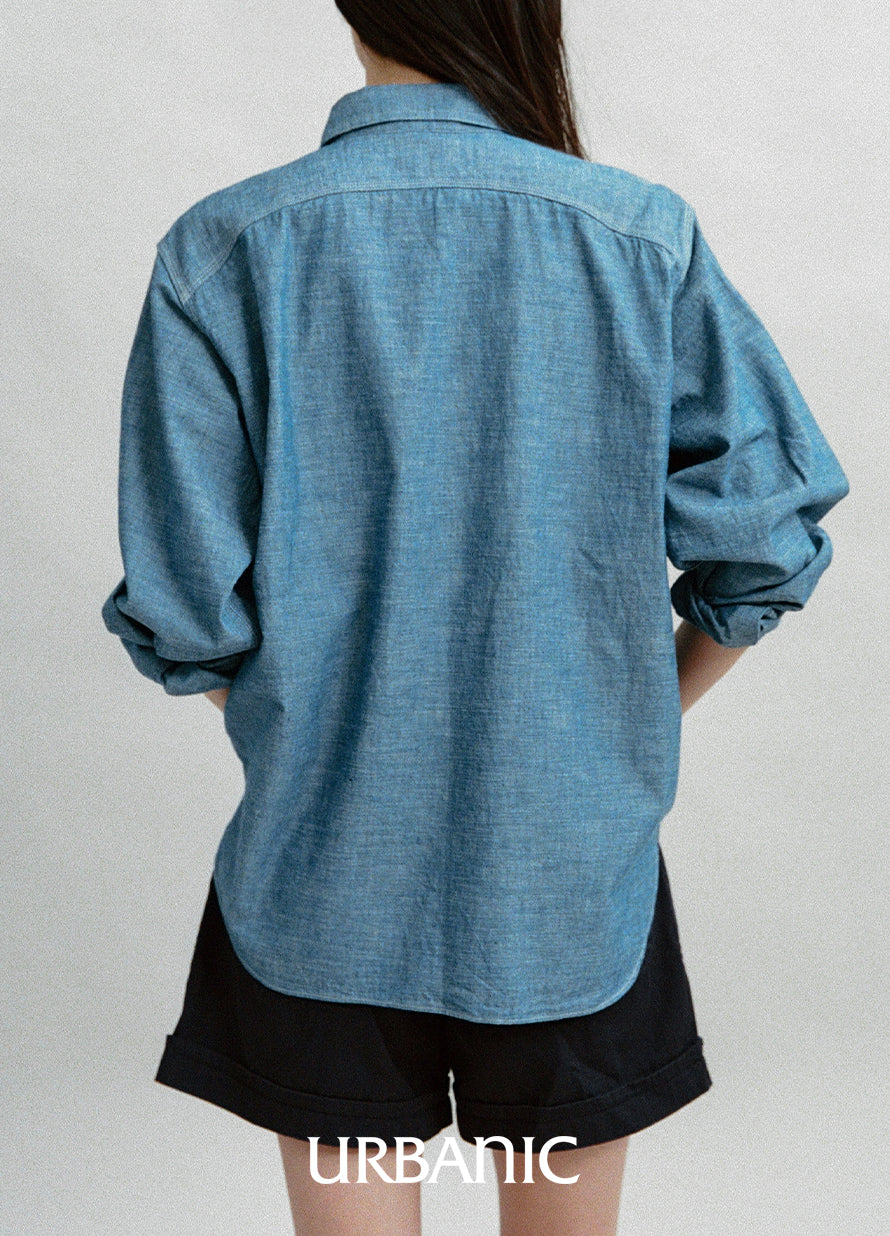 Big Yank chambray shirt with vintage workwear design and rounded back yoke