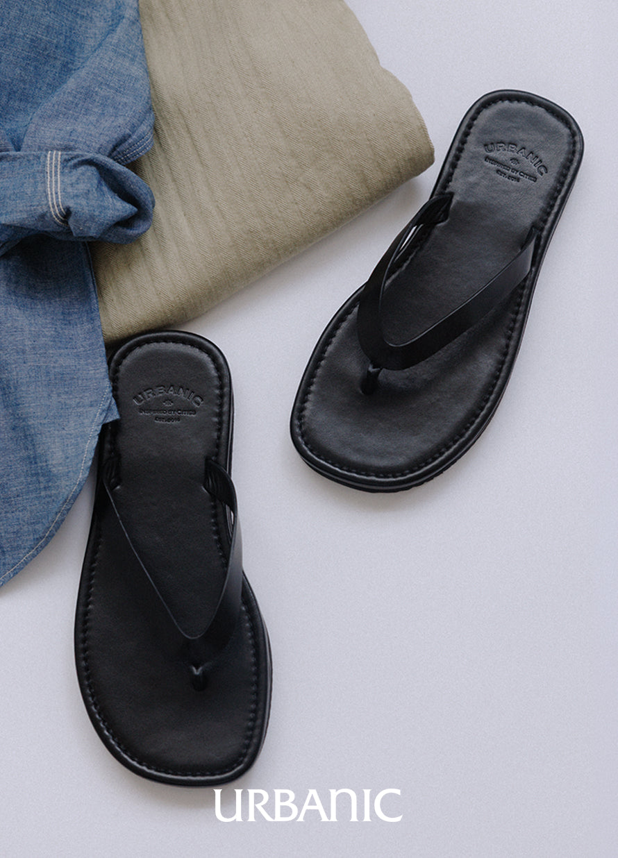 black Flip-flops  shoes 
