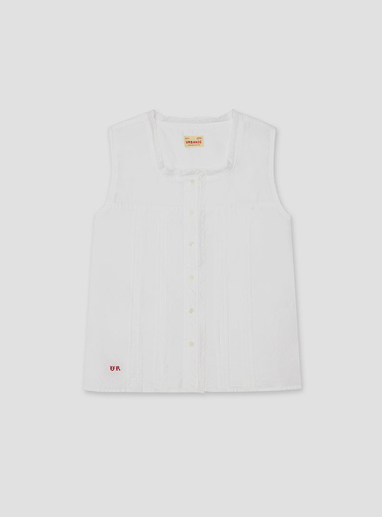 Cotton linen sleeveless blouse