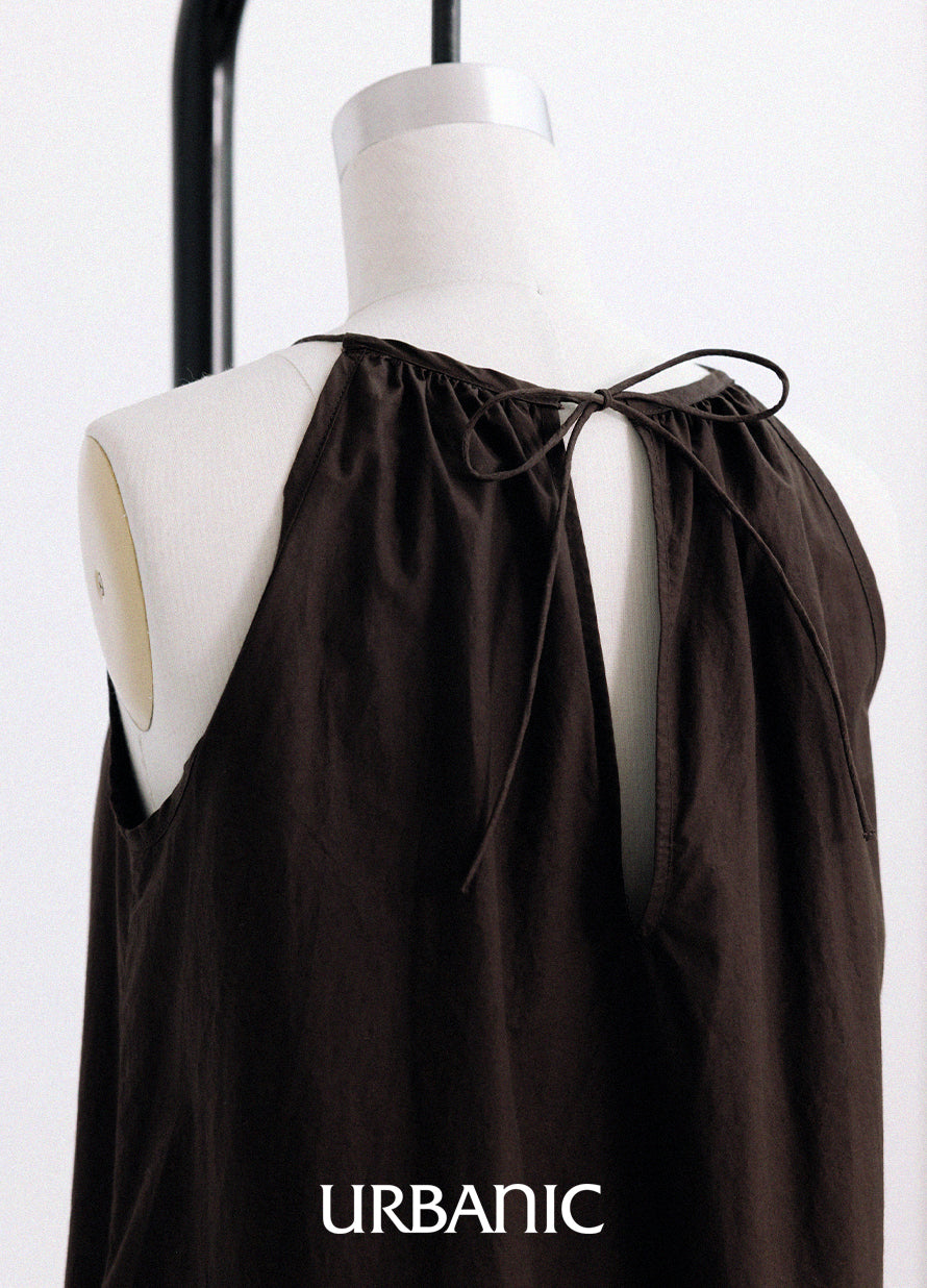 Antibes Halter Dress (Brown)
