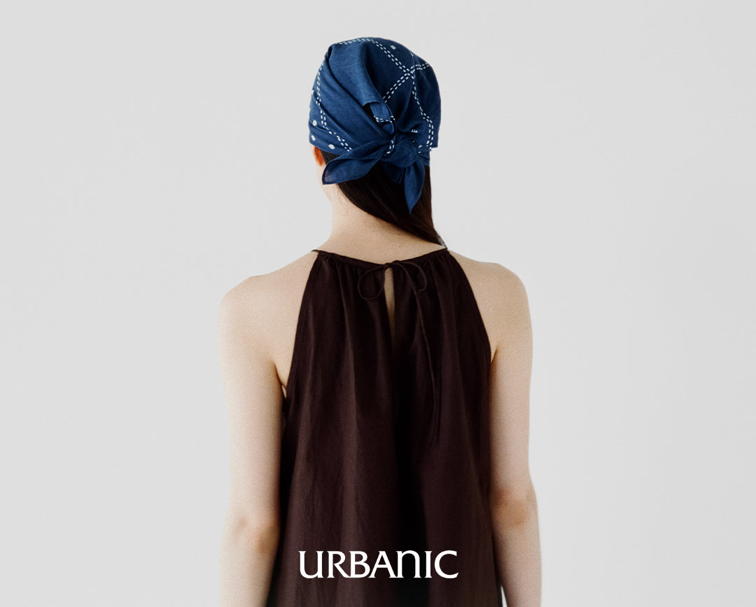 Crisp cotton halter dress with back tie detail