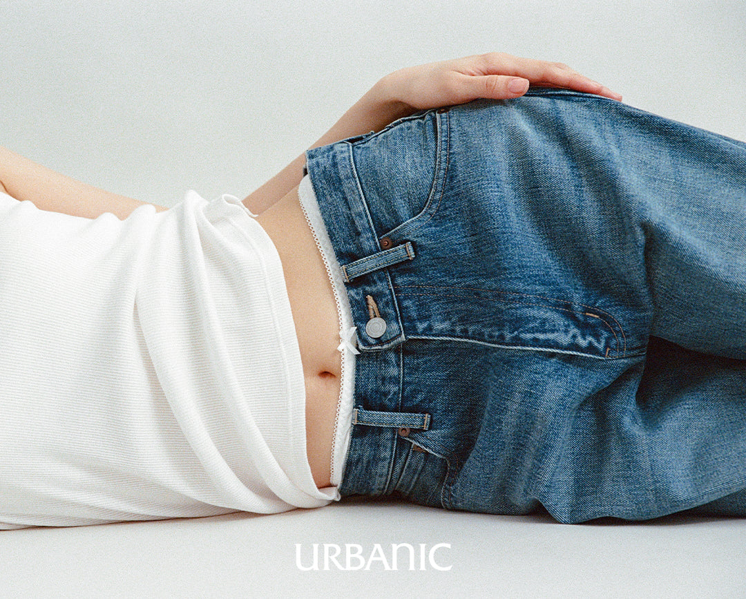 Washed denim with naturally faded character
