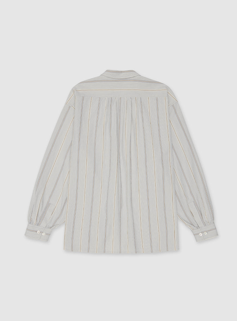 Classic pleated workwear shirt in crisp white cotton