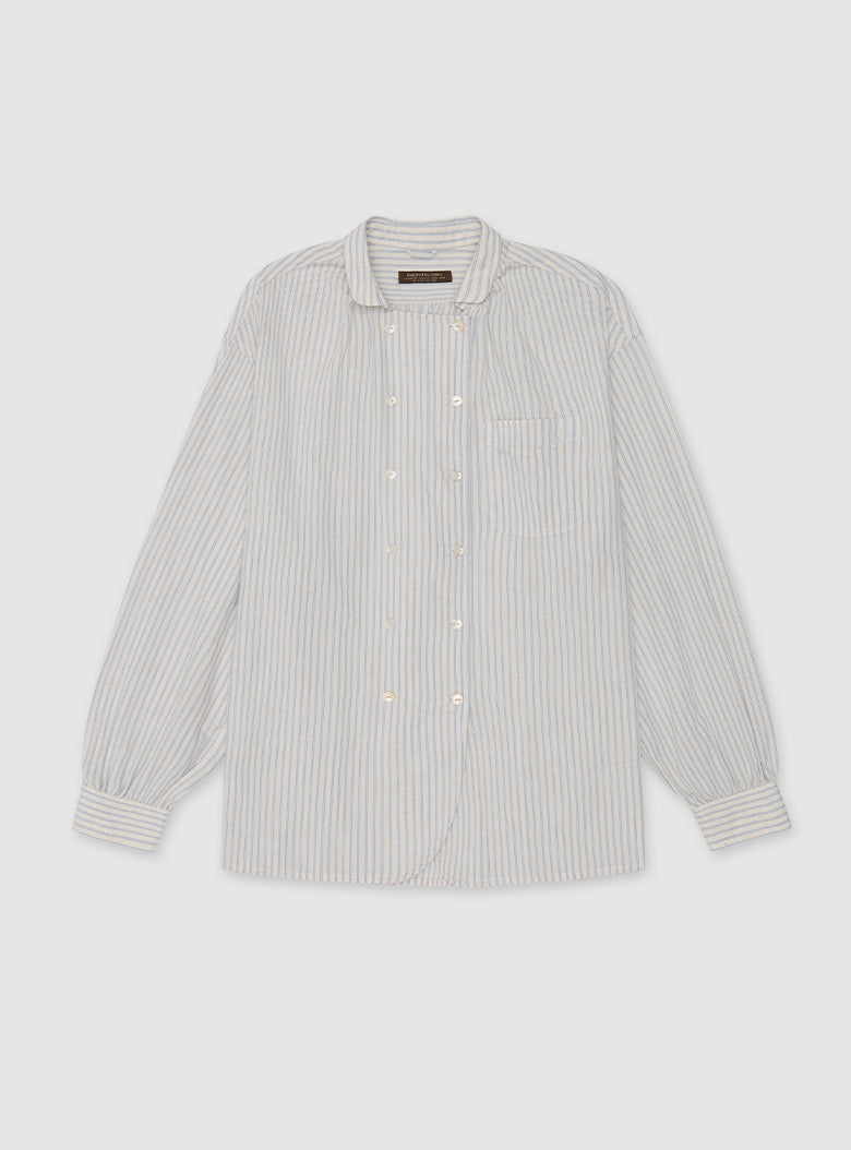 Gathered cotton linen shirt