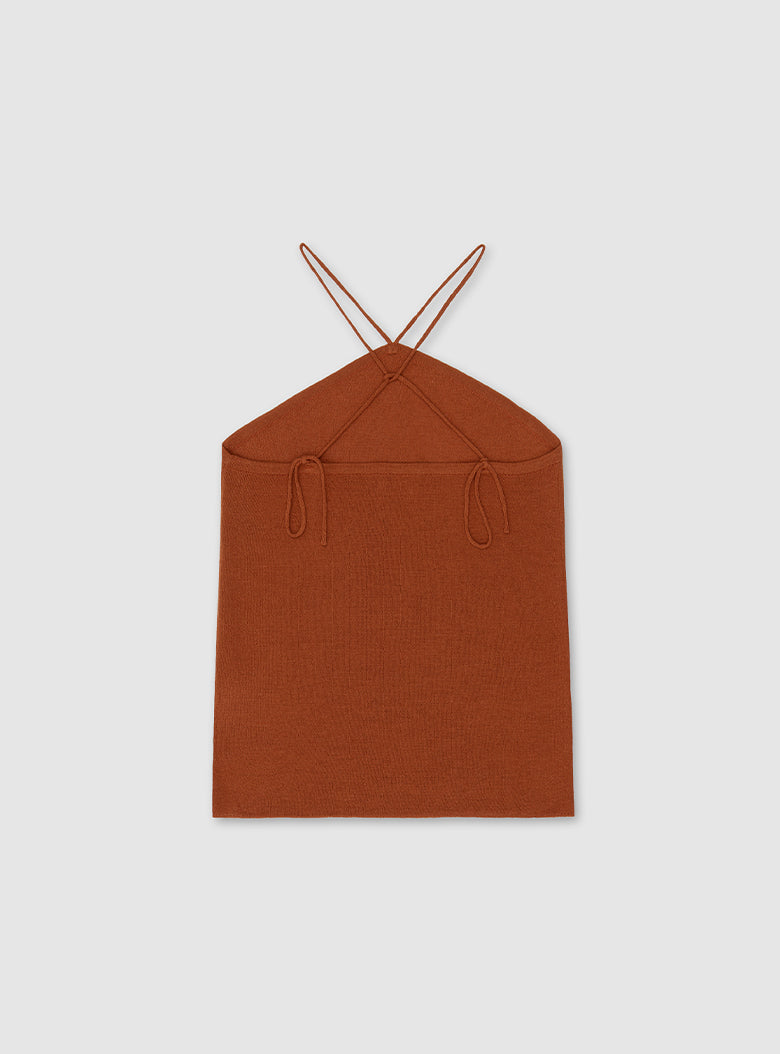 Strappy sleeveless knit top with open back