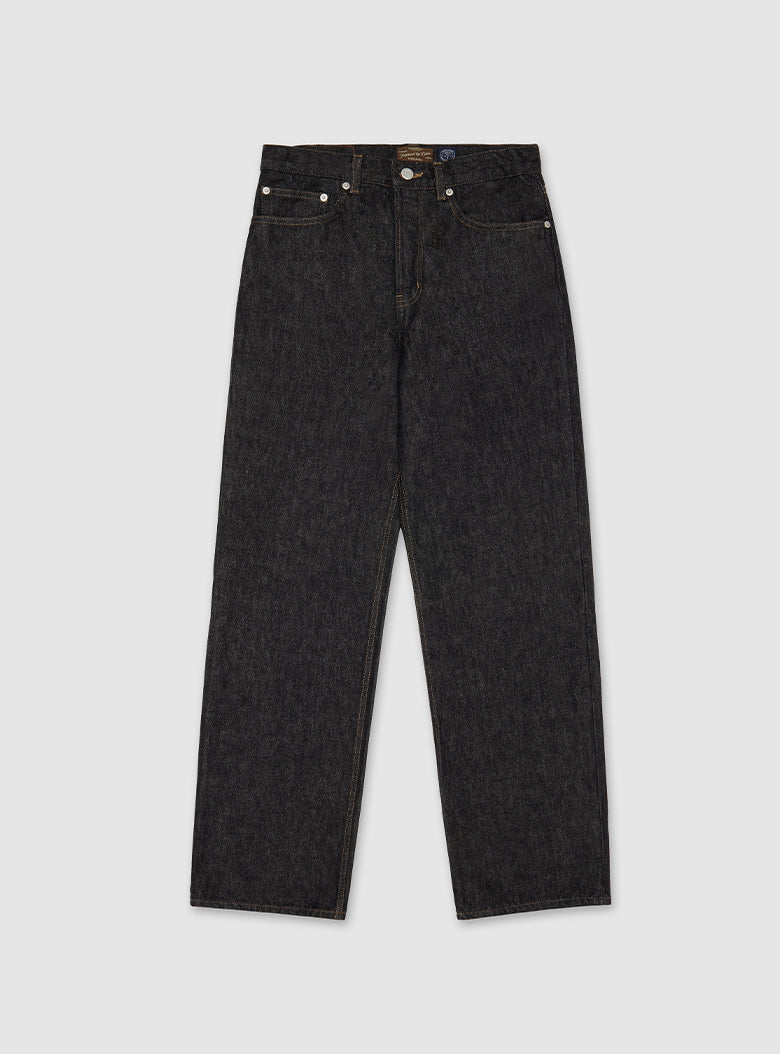 Straight-leg 14 oz cotton denim pants made in Okayama