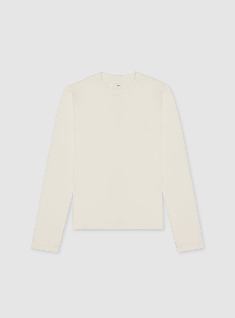 Slim long-sleeve T-shirt with soft draped silhouette