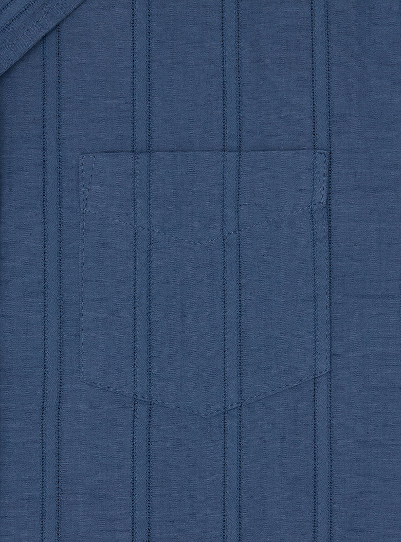 Lustrous stripe cotton linen fabric