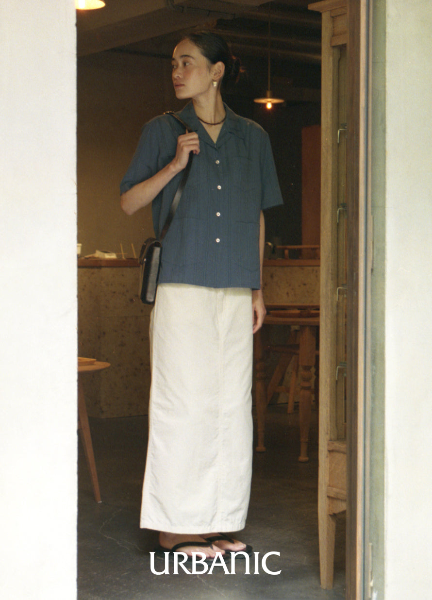 Light cotton linen striped shirt
