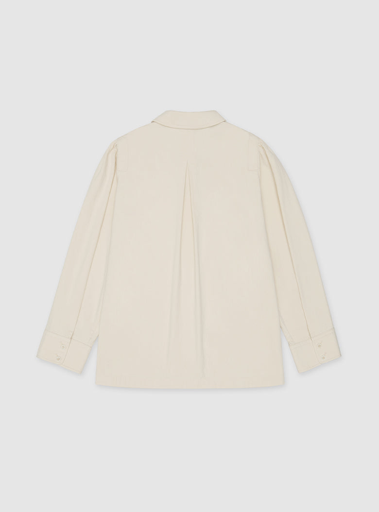 Lightweight shirt in a nubby cotton-silk blend fabric