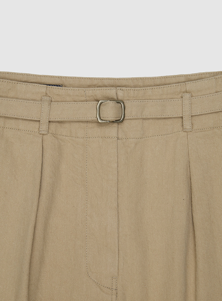 Relaxed wide-fit pants with detachable strap belt