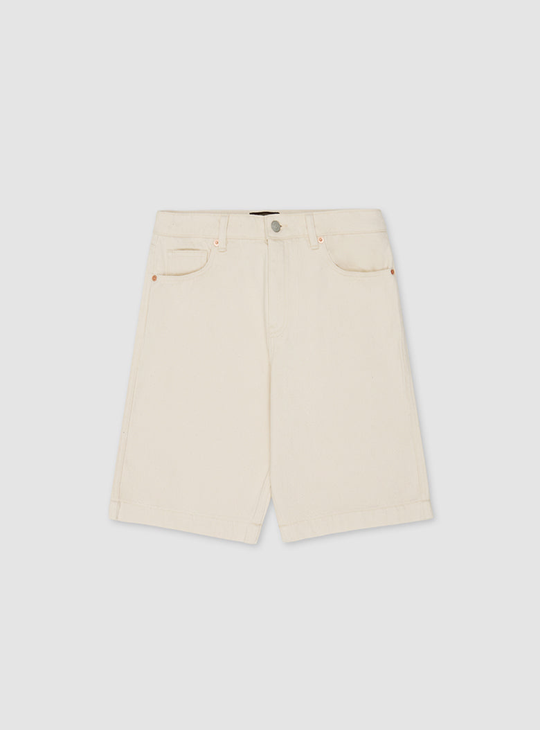 Women’s cotton denim shorts with relaxed knee-length fit