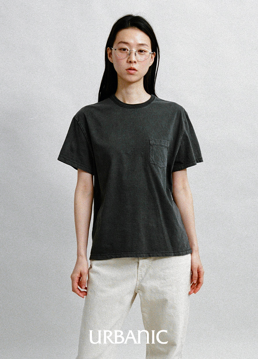 Soft organic cotton short sleeve T-shirt in faded color