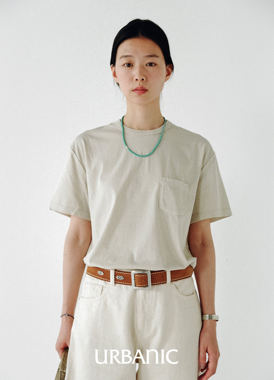 Unisex organic cotton T-shirt with washed edges