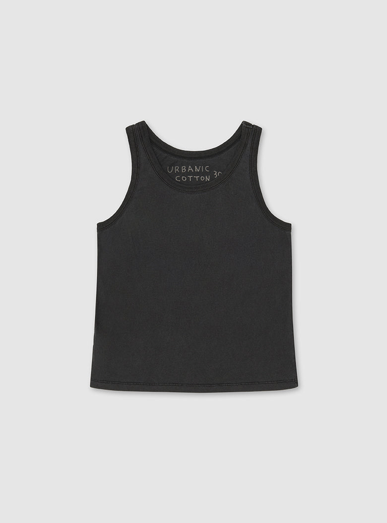 Soft organic cotton sleeveless top in faded color