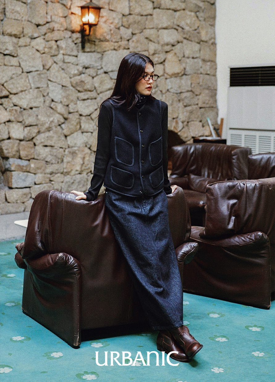 Fishtail Denim Skirt