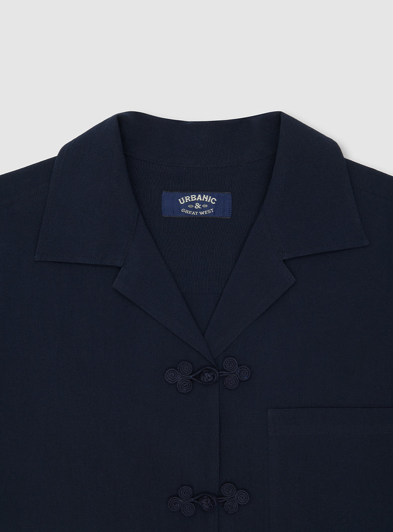 Frog Button Shirt (Navy)