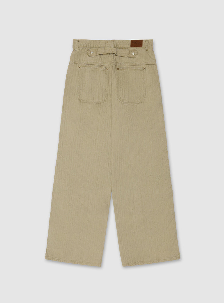 Cotton herringbone pants with a soft vintage texture