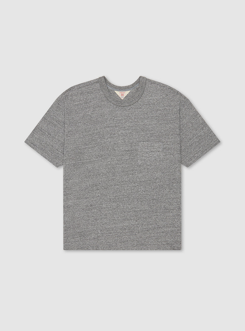 Grey melange cotton T-shirt with relaxed fit