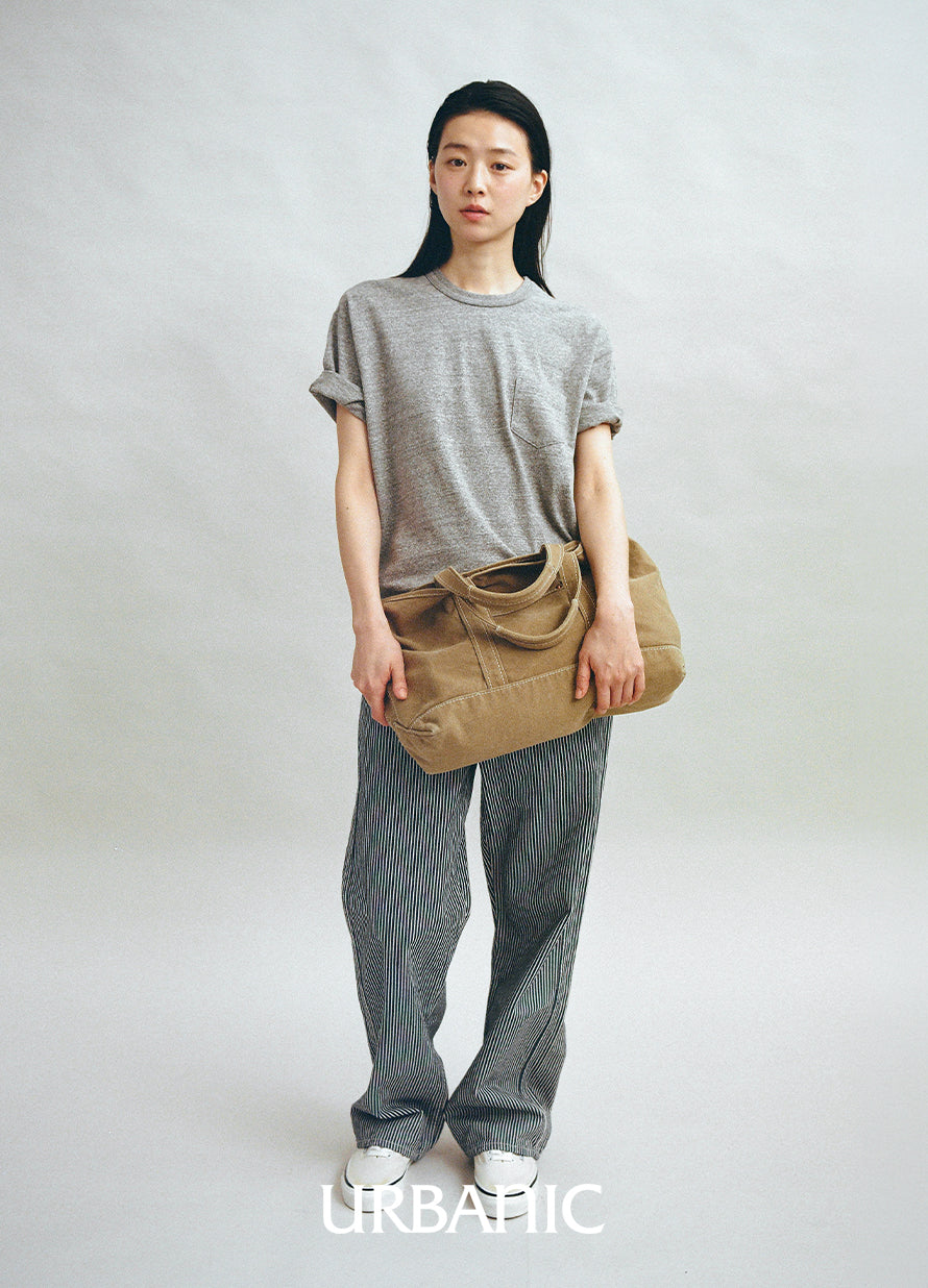 Soft cotton T-shirt in vintage grey melange
