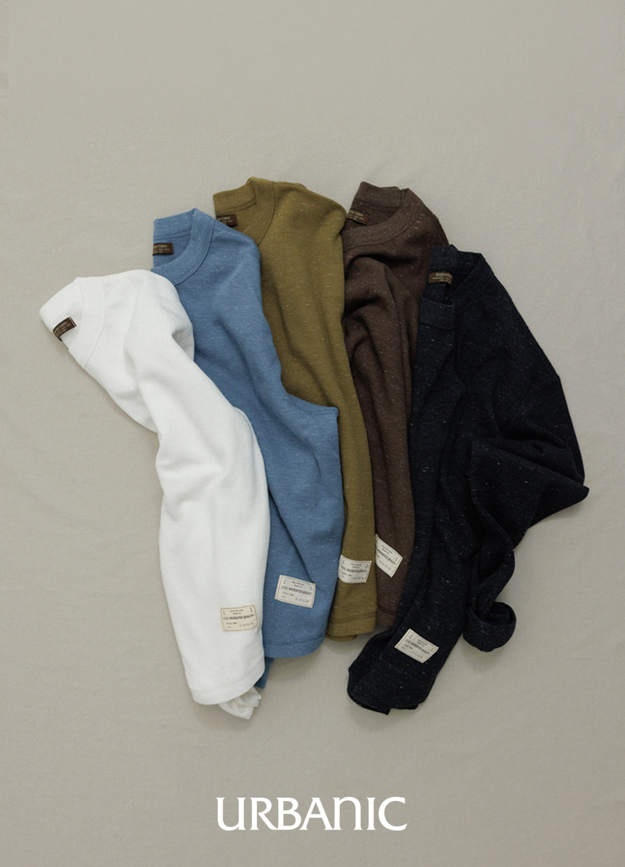 Easy long sleeve tee in textured waffle knit