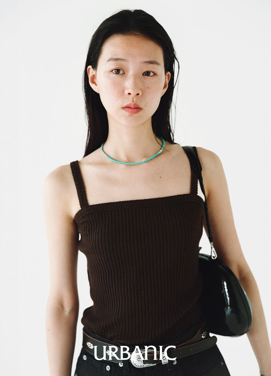 Cotton-blend sleeveless top with pointelle texture and lettuce-edge hem 