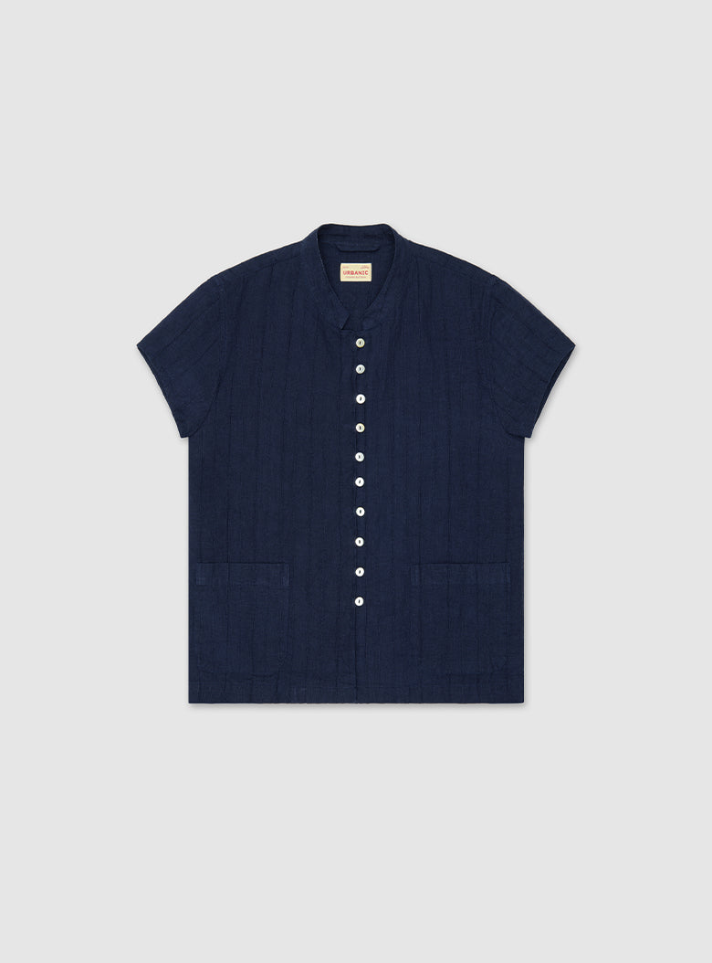 Mandarin Linen Blouse