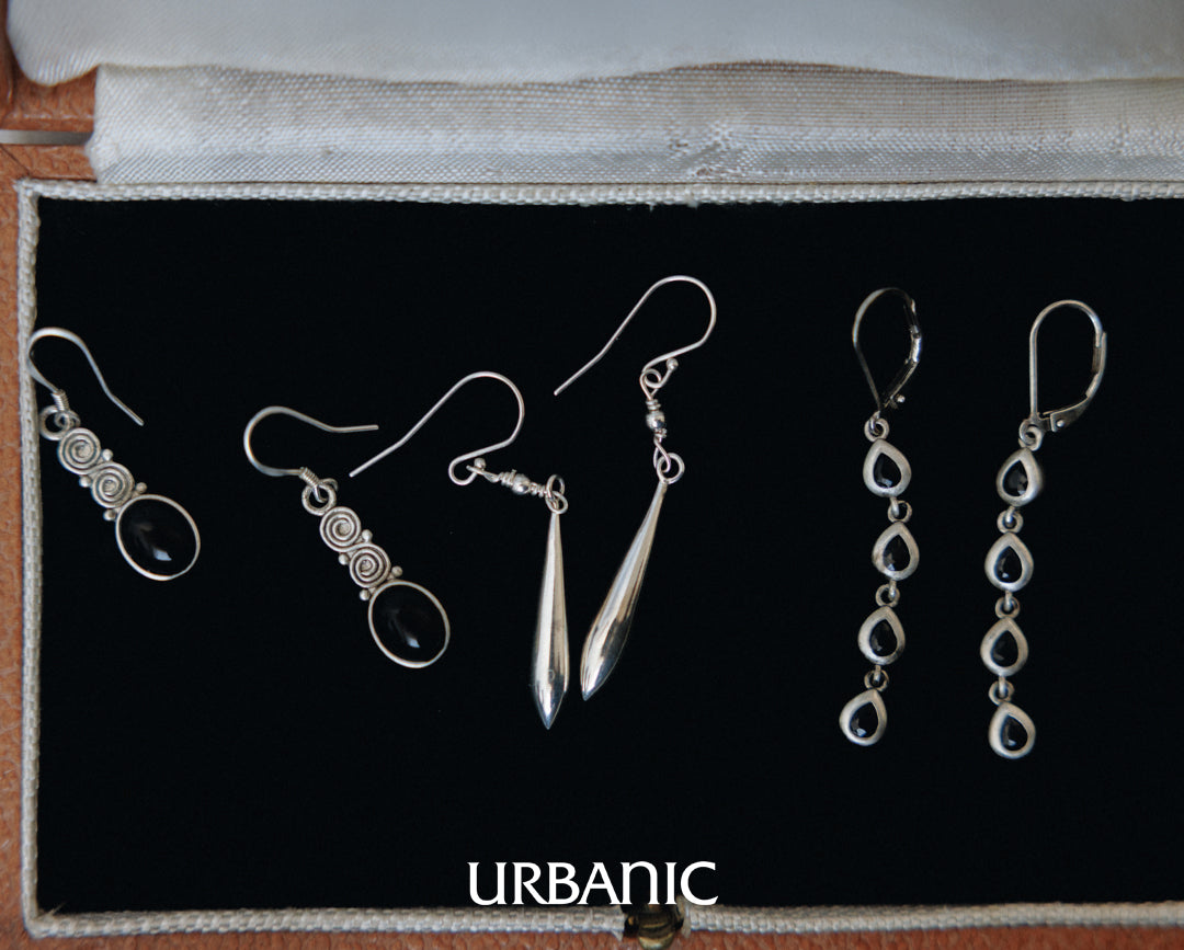 Refined silver drop earrings