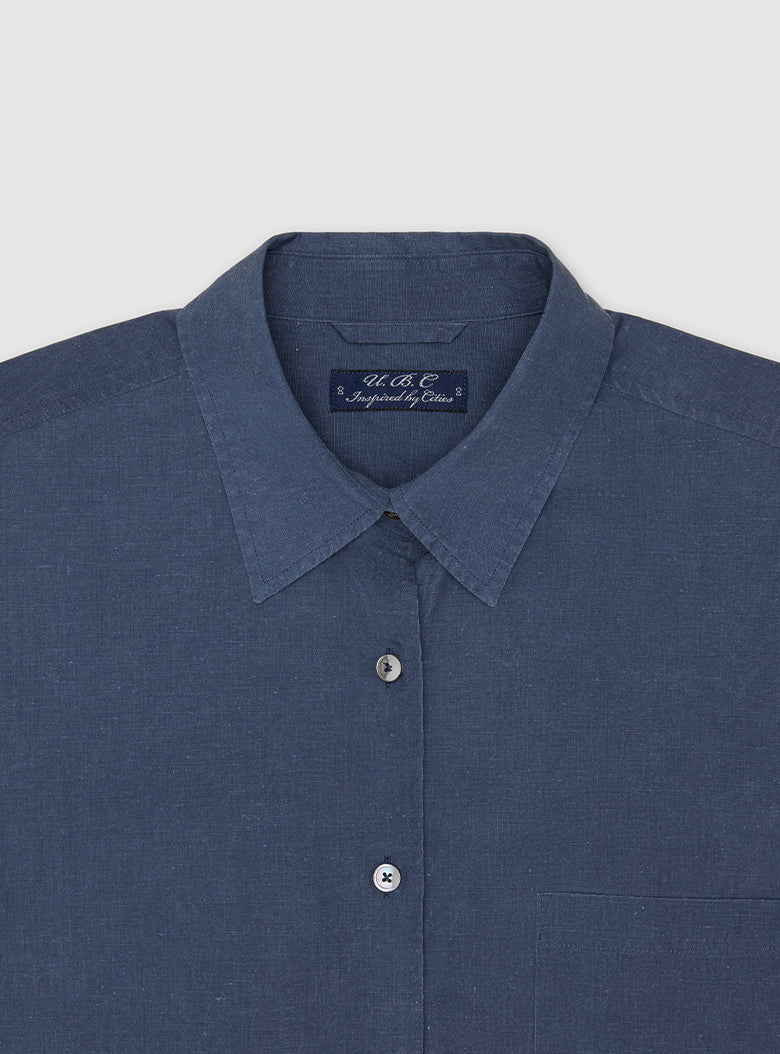 linen shirt with rounded hem