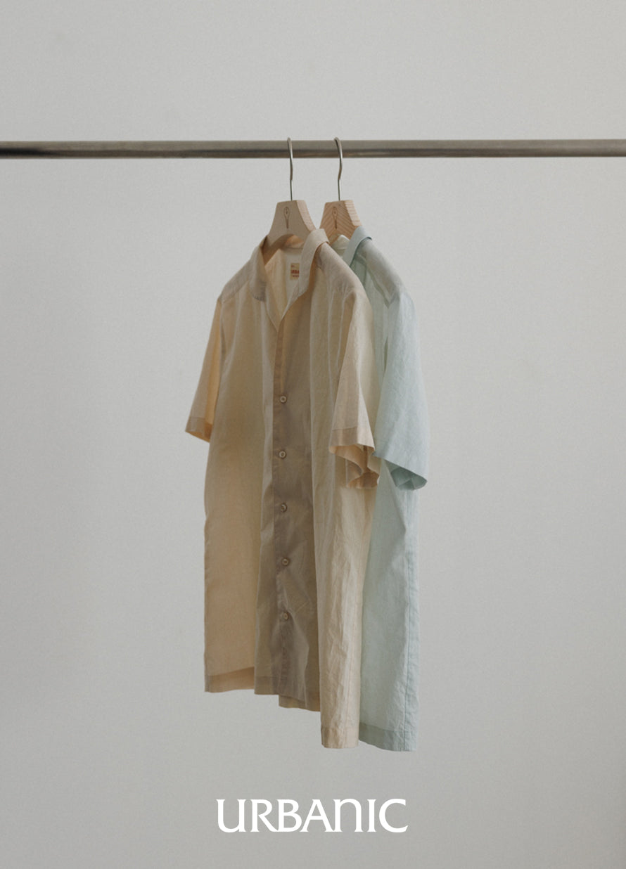 Short-sleeve cotton shirt with a softly shaped silhouette