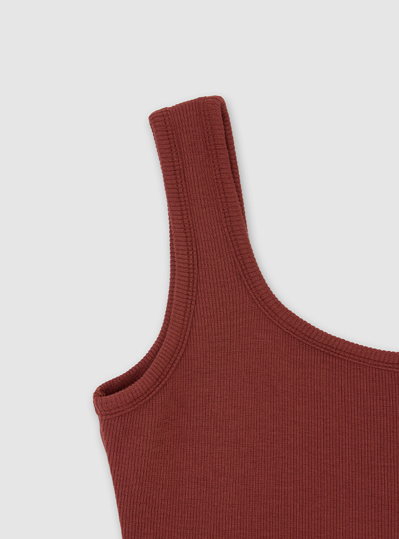 Women’s sleeveless top with double-layered front coverage