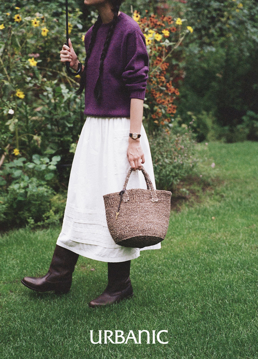 Sisal Wool Basket Bag