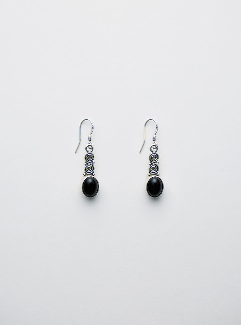 Sterling silver onyx earrings