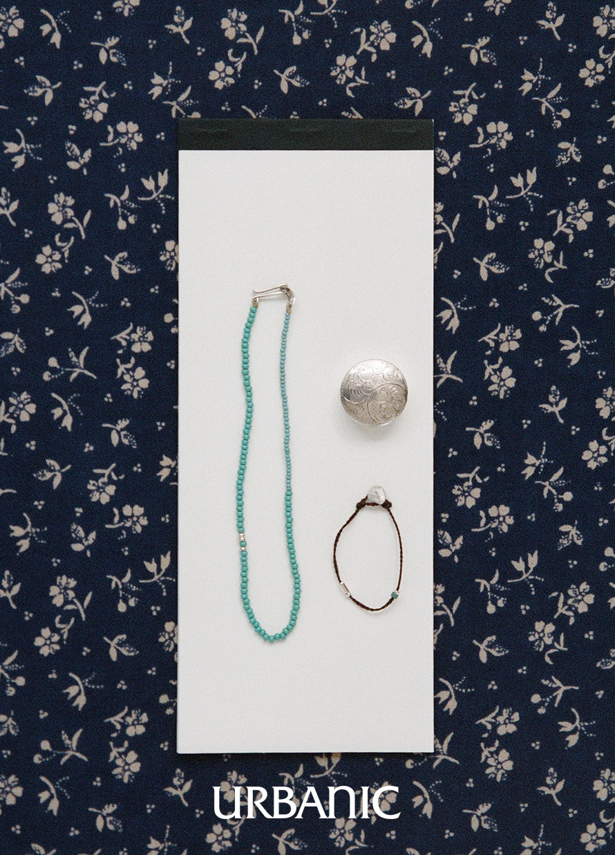 Colorful wax cord bracelet with irregular round silver charms